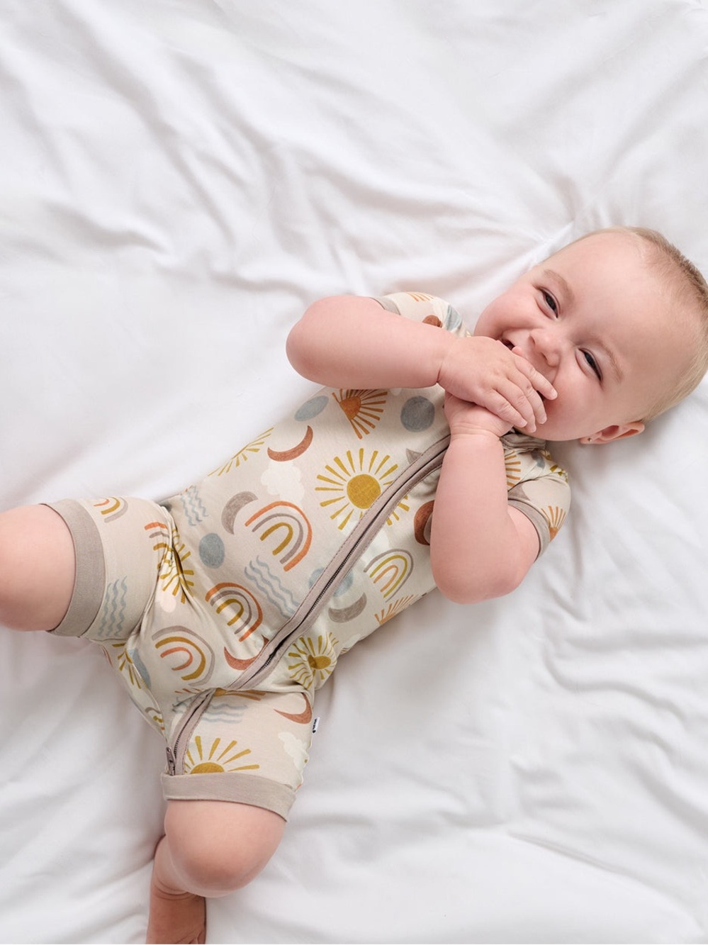 🌙🤎 Little Sleepies Desert Sunrise Shorty Zippy – Size 12/18 Months | EC 🤎🌙